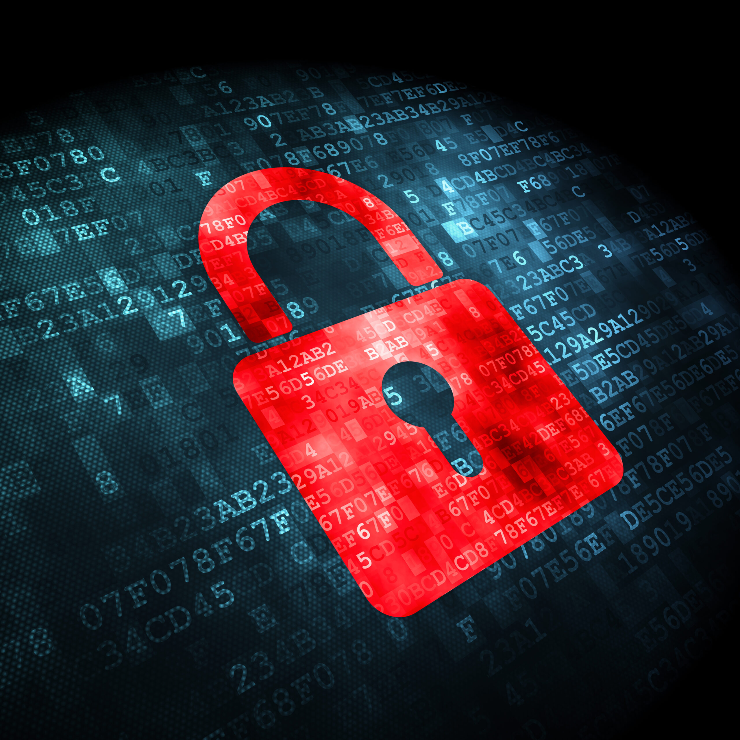Security concept: Closed Padlock on digital background cybersecurity